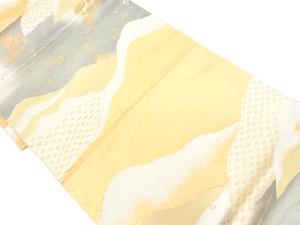 リサイクル　山並みに水辺模様織出し袋帯